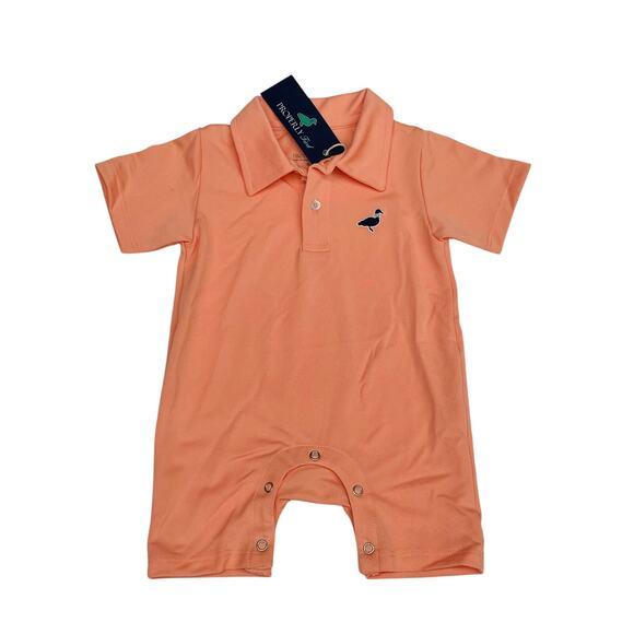 NWT (Please read) Properly Tied 3-6M Canal Polo Shortall in Melon - Picture 1 of 5